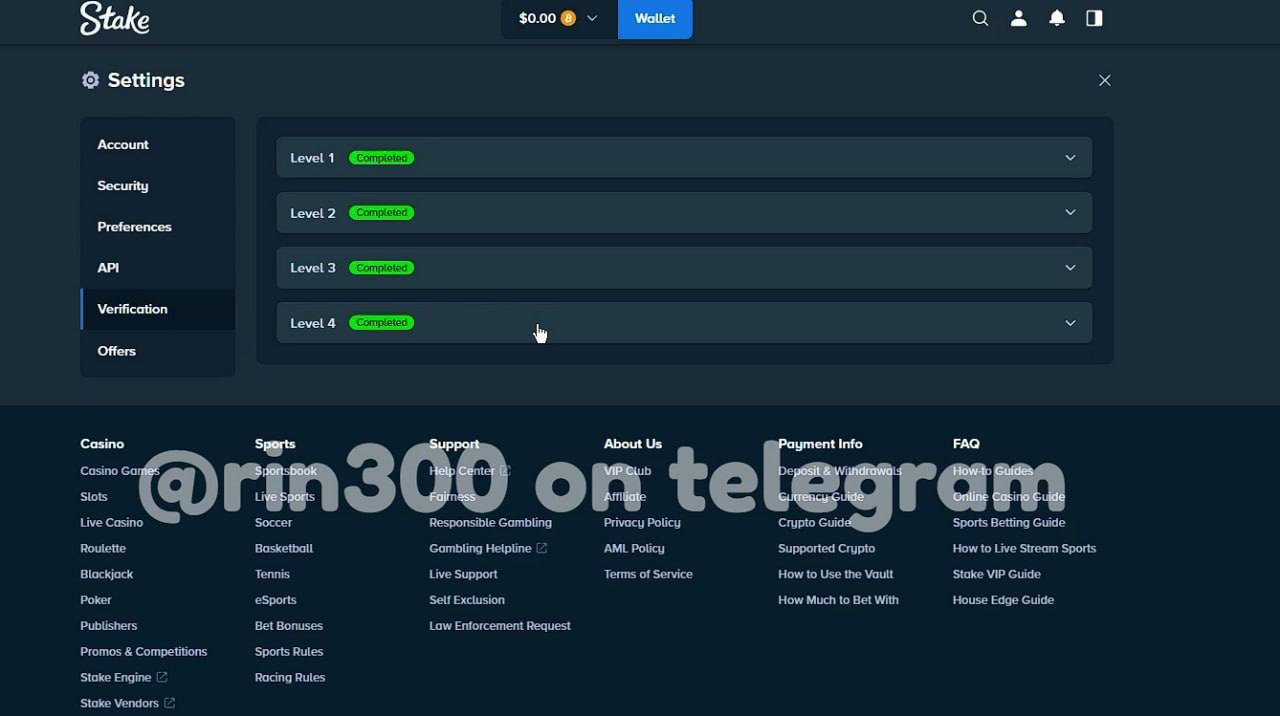 Stake Verification Levels 1 to 4 Completed